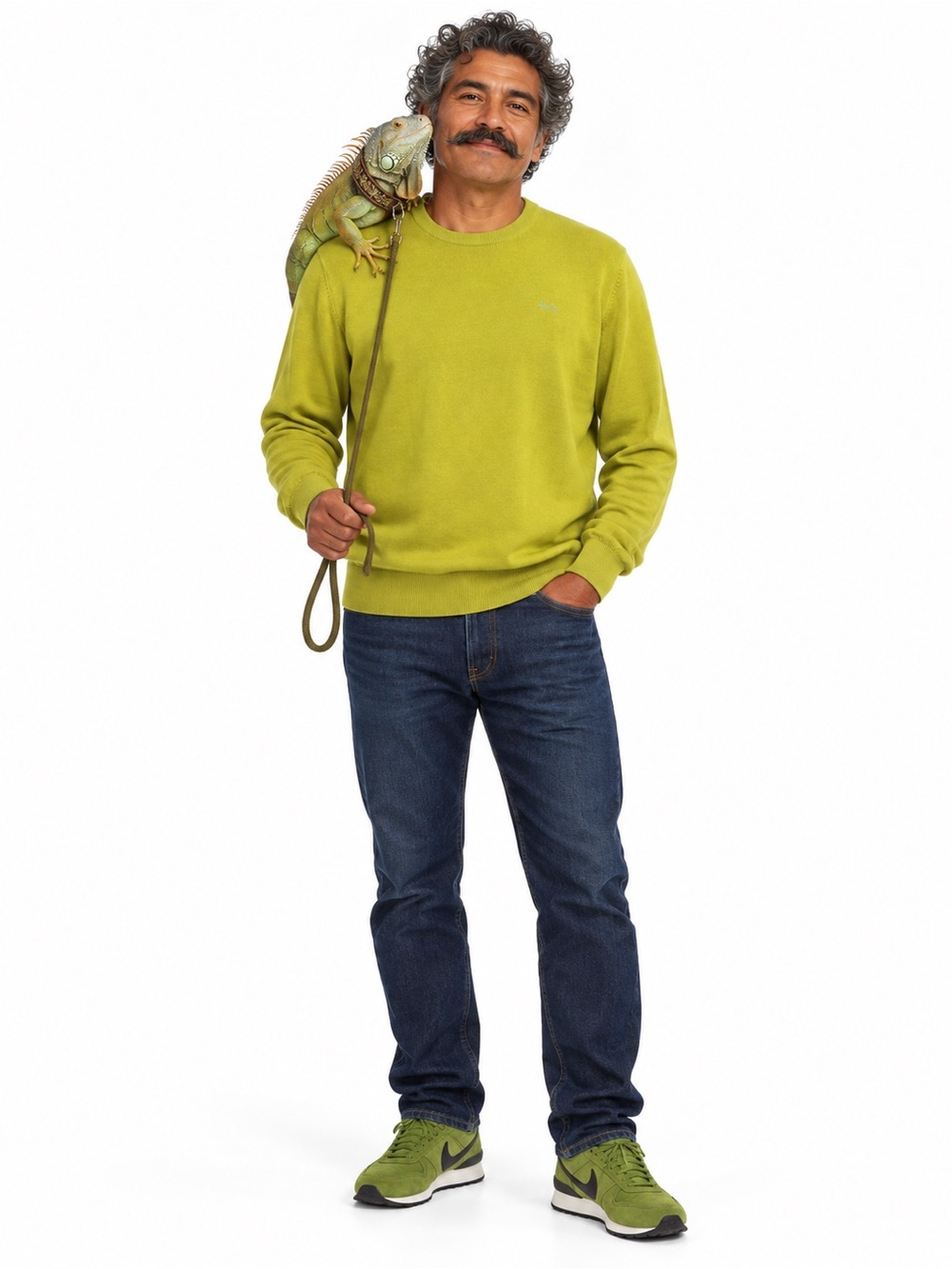 Versace Men's Luxe Crewneck Sweater | Iconic Chartreuse | XXL